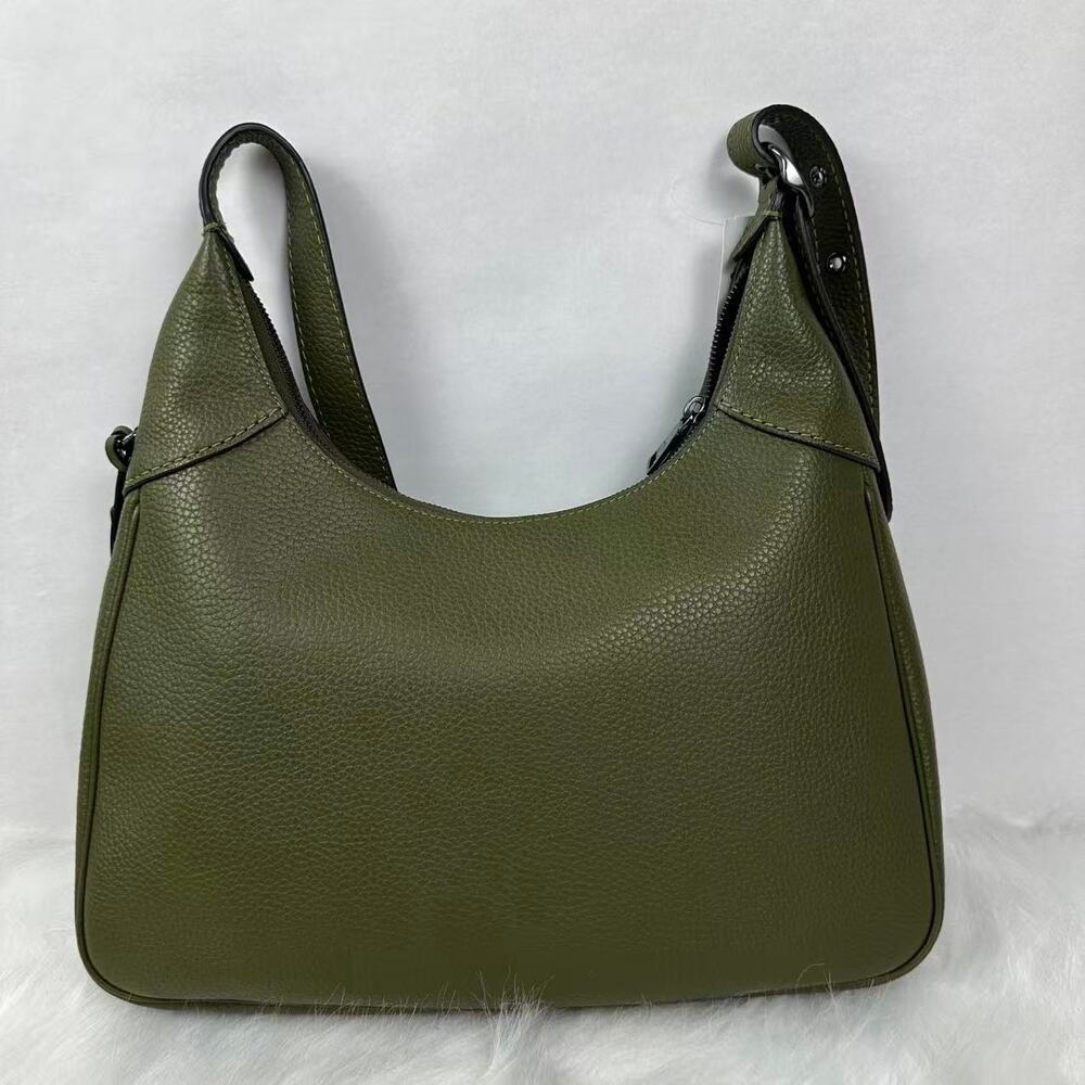 Coach Ella Shoulder Bag Crossbody In Leather/Gunmetal/Olive CCE47 NWT - Picture 4 of 9